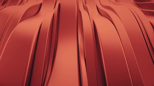 Red Metalic Wavy Lines Background