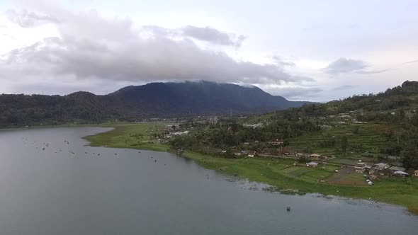 Bali Aerial Village Near The Lake