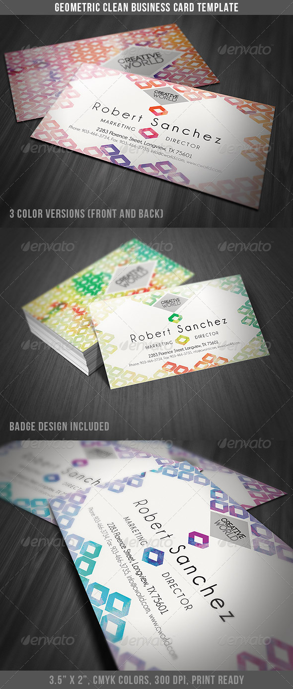 Geometric Style Clean Business Card - Creative Business Cards