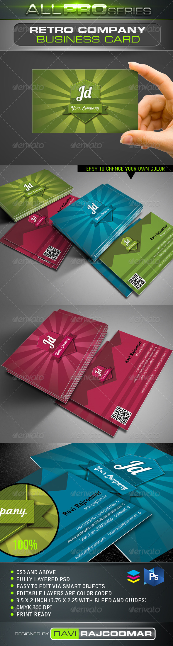 Retro Company Business Card - Retro/Vintage Business Cards
