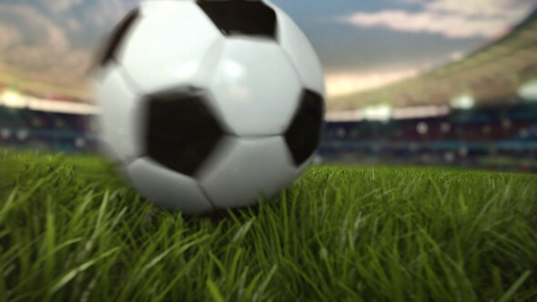 Soccer Ball Rolling Across The Field Kit Logo Reveal Intro