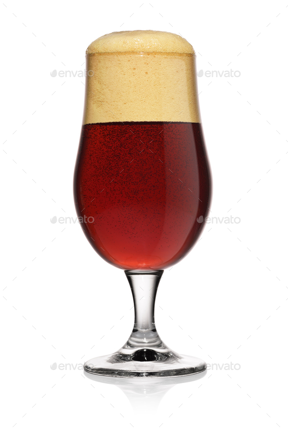 Glass of dark porter beer isolated on a white - Stock Photo - Images