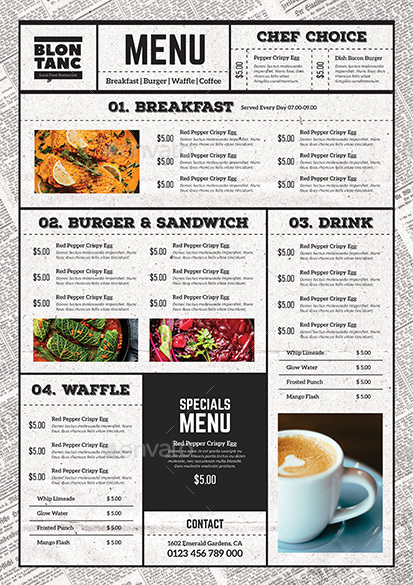 Food Menu 2, Print Templates | GraphicRiver