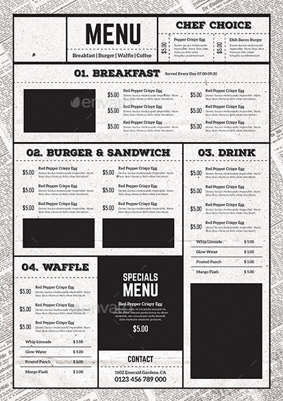 Food Menu 2, Print Templates | GraphicRiver