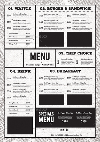 Food Menu 2, Print Templates | GraphicRiver