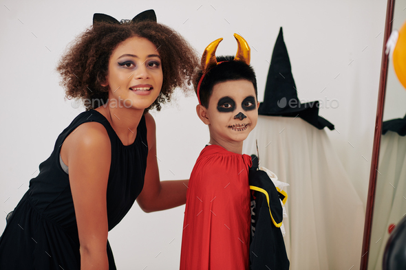 Siblings Getting Ready For Halloween Stock Photo By Dragonimages Photodune