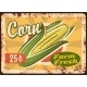 Corn Rusty Metal Plate, Vector Fresh Farm Product