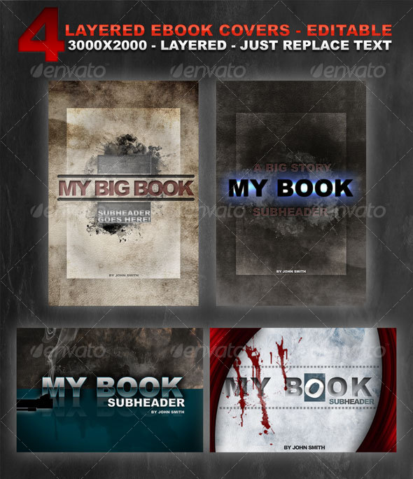 4 layered eBook covers - Miscellaneous Web Elements