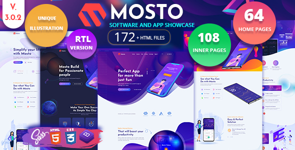 Mosto – app landing page
