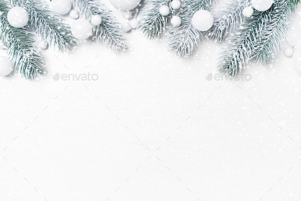 White Christmas Background with Snow Stock Photo by AlinaKho | PhotoDune