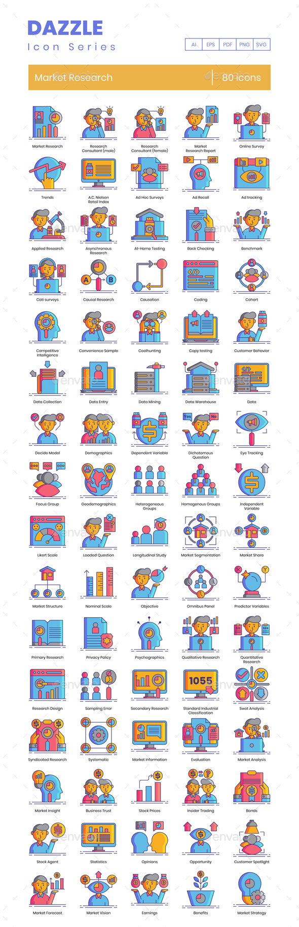 80 Market Research Icons