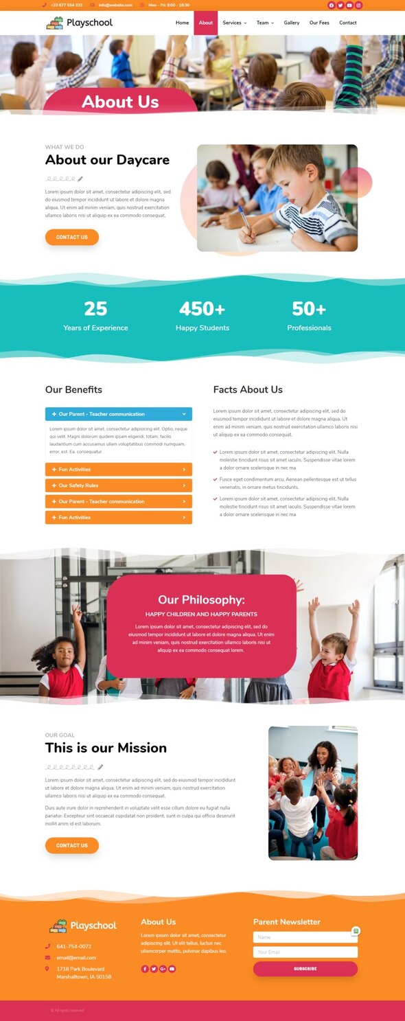 Playschool - Childcare & School Elementor Template Kit