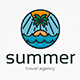Summer Beach Island Logo Template