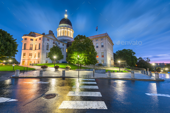 The Maine State House in Augusta, Maine - Stock Photo - Images