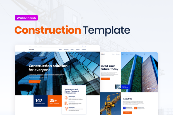 Dustro – Construction Company Elementor Template Kit