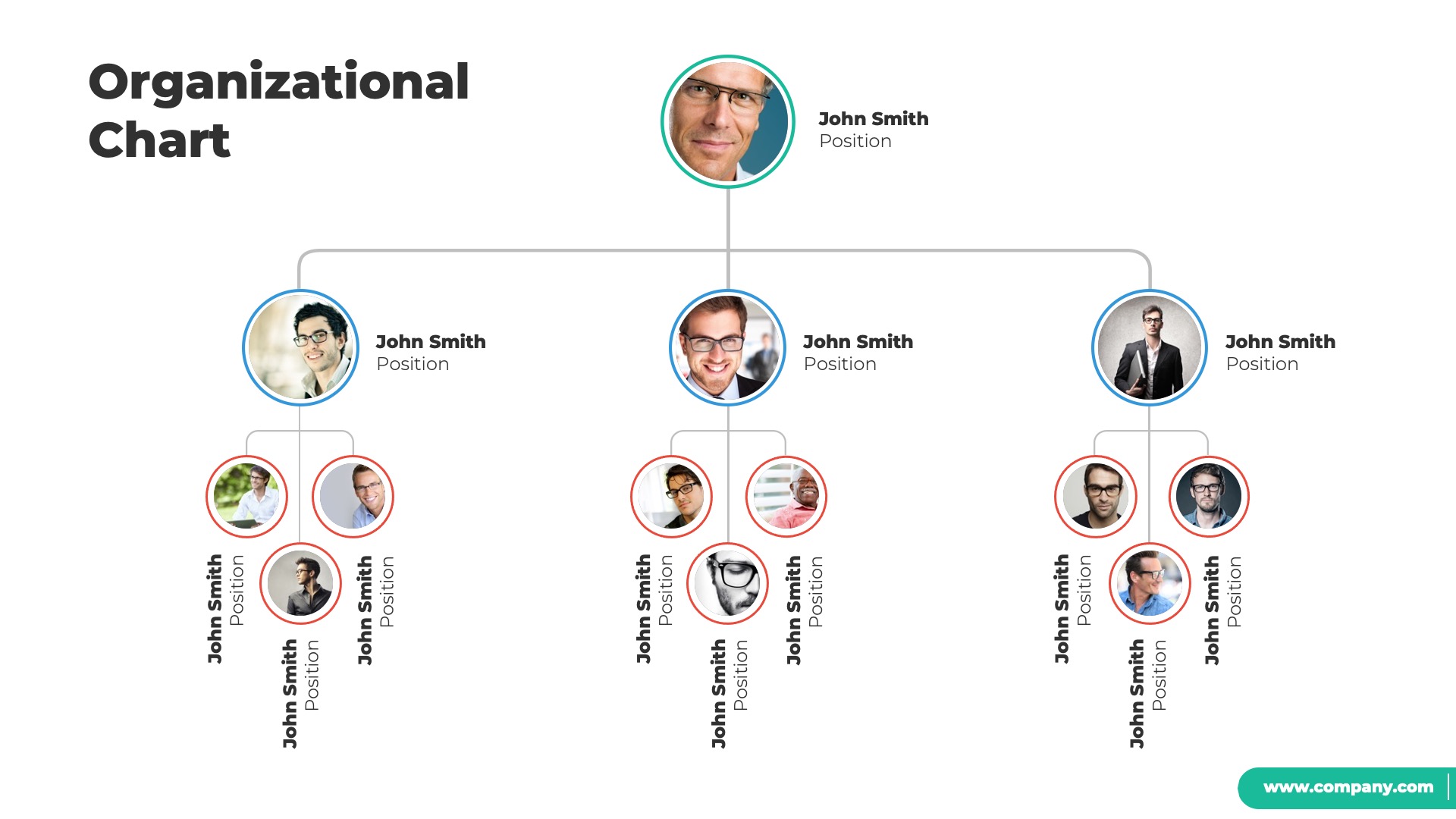 Organizational Chart And Hierarchy Powerpoint Template, Presentation 