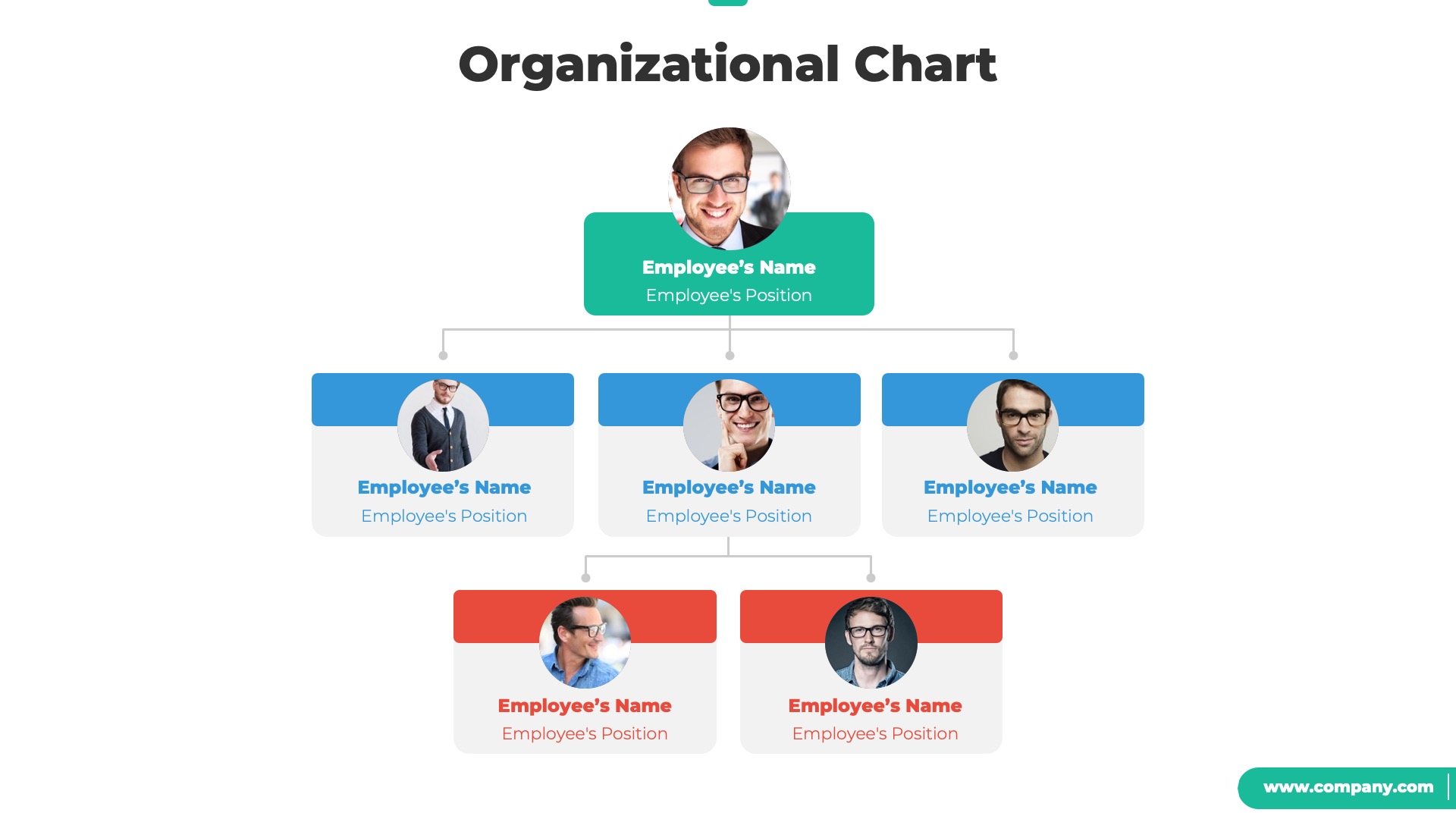 Organizational Chart and Hierarchy PowerPoint Template by Spriteit