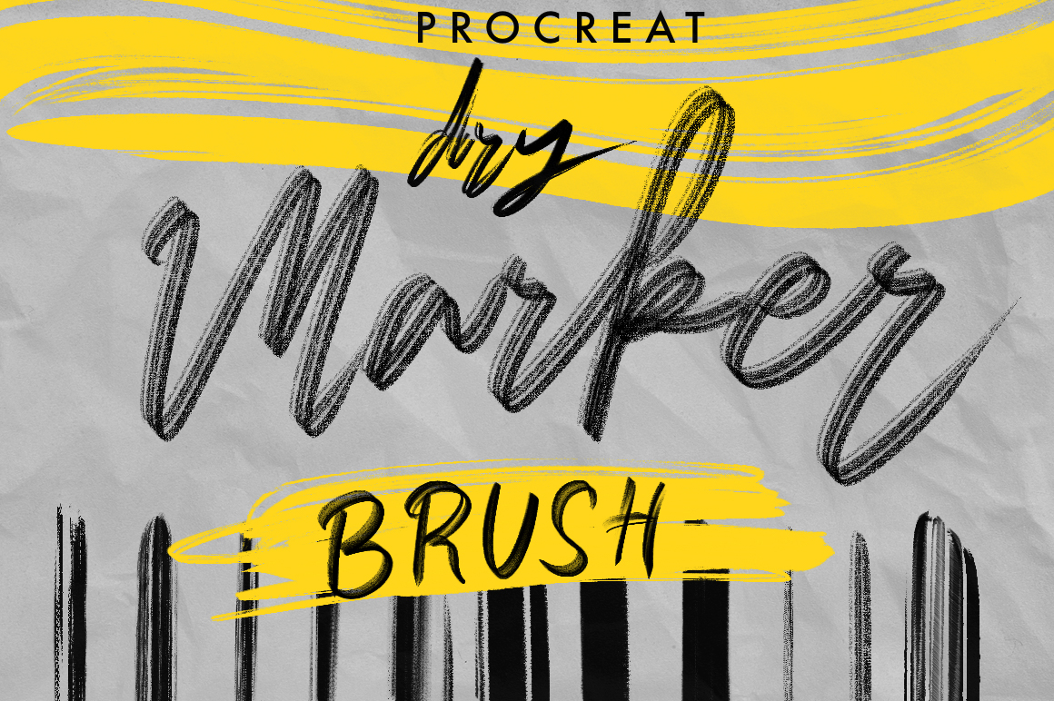 Procreate Dry Marker Brushes, Addons GraphicRiver