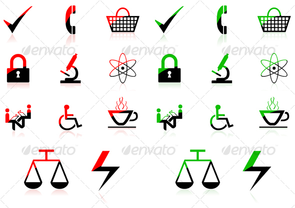 Red green icons