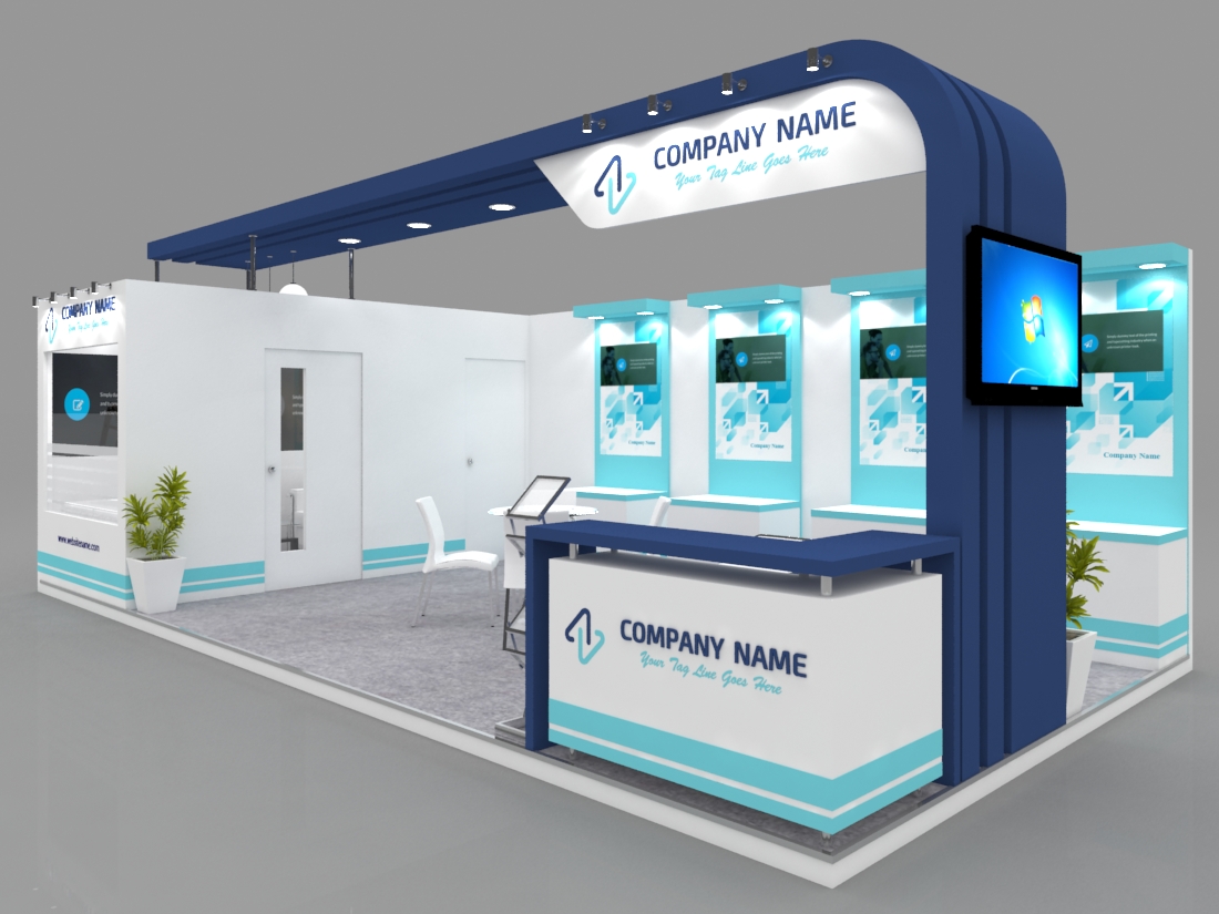 Exhibition Booth 3D Model - 8x4 Mtr By Piyushp78 | 3DOcean