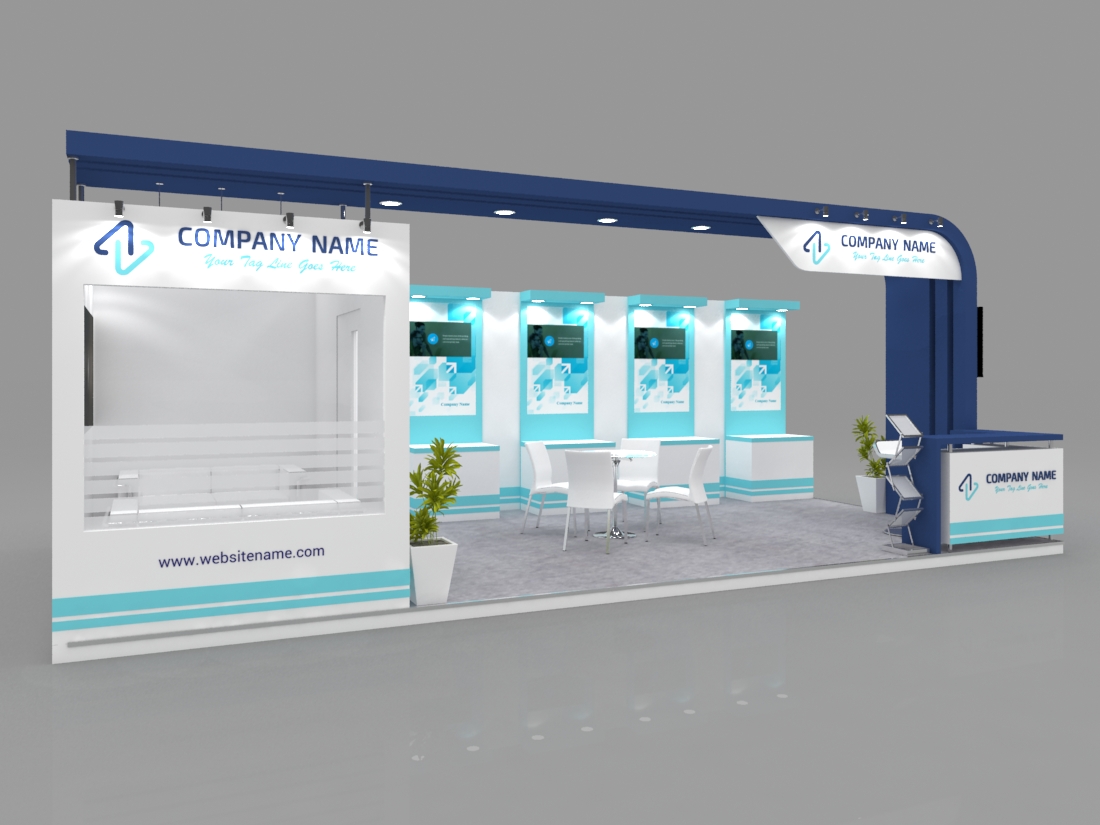 Exhibition Booth 3D Model - 8x4 mtr by piyushp78 | 3DOcean