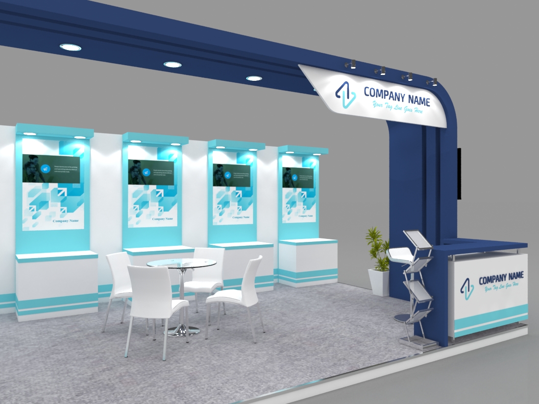 Exhibition Booth 3D Model - 8x4 mtr by piyushp78 | 3DOcean