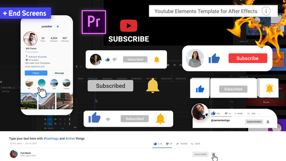 YouTube Subscribe Like Notification Pack