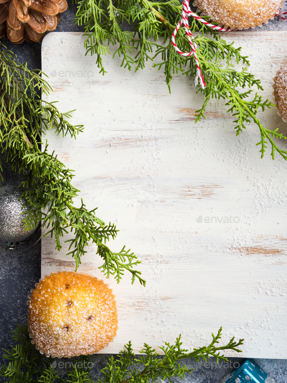 Christmas new year background with white board Stock Photo by tenkende