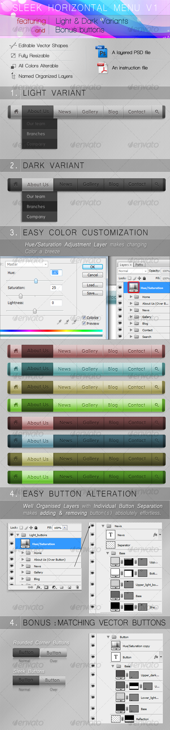 SLEEK HORIZONTAL MENU V1 - Web Elements
