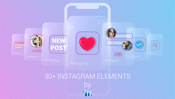 Instagram Elements | Frosted Glass Cards