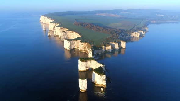 Old Harry Rocks on the Jurassic Coast in England from the Air alt