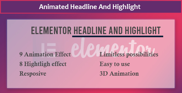 Elementor – Animate Headline And Highlight Extension