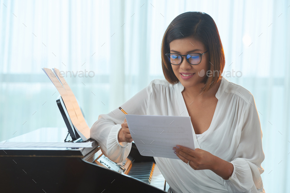 Composing music - Stock Photo - Images