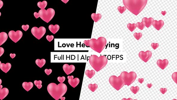 Love Shape Heart Emoji Flying with Alpha alt