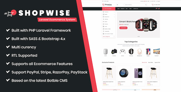 Shopwise – Laravel Ecommerce System