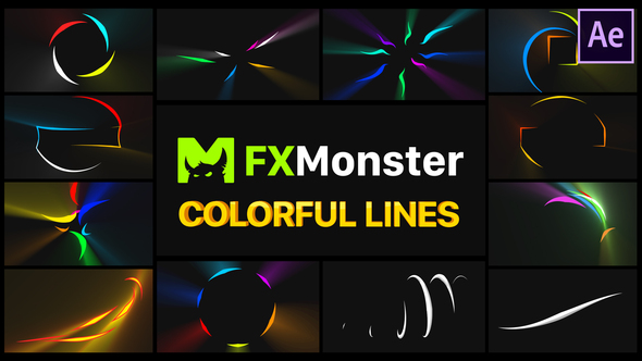 Colorful Flying Lines - VideoHive 29216984