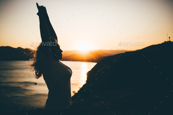 Woman practicing Yoga - Stock Photo - Images