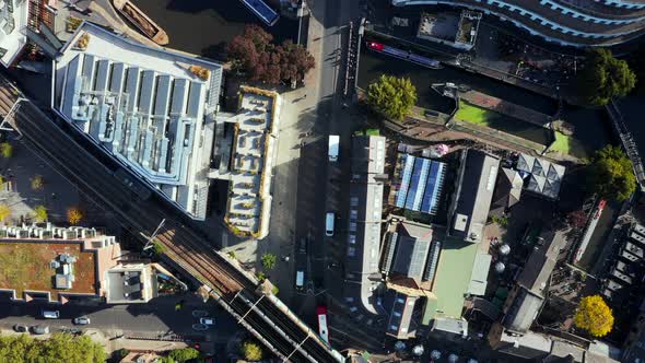 Aerial View of the Camden Lock Market in London alt