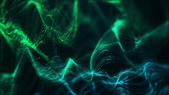 Linear Particle Blue Green Background Loop