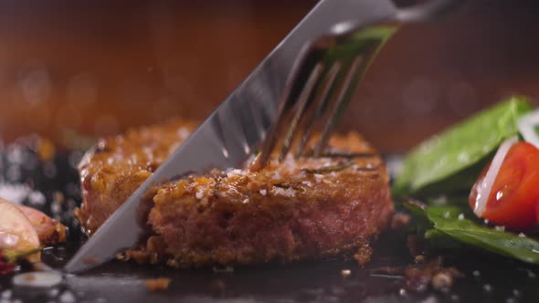 Plant Based Vegan Burger Meat Fake Vegeterian Beef Meat Close Up Fresh Impossible Veggie Food Beyond alt