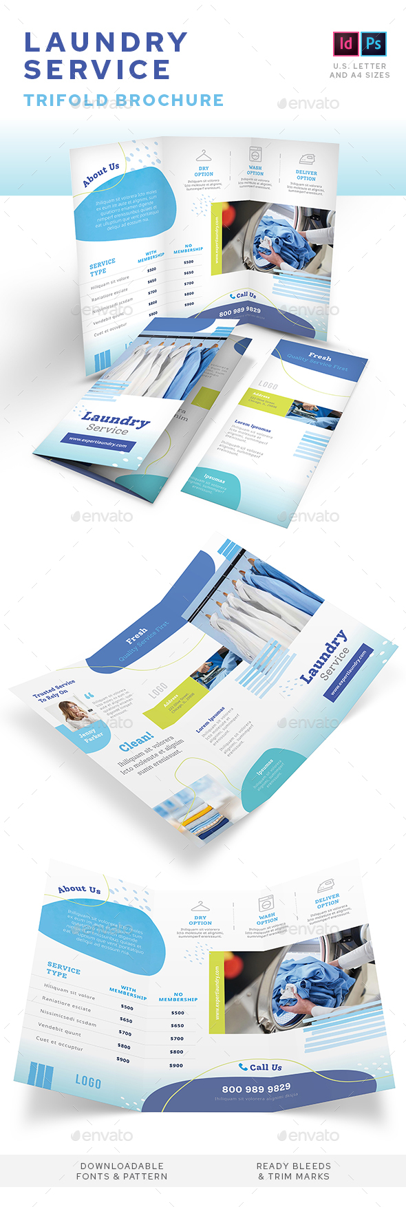 Laundry Service Trifold Brochure