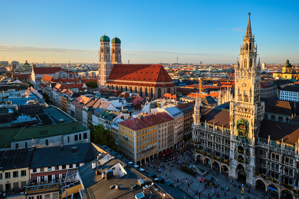 Aerial view of Munich, Germany - Stock Photo - Images
