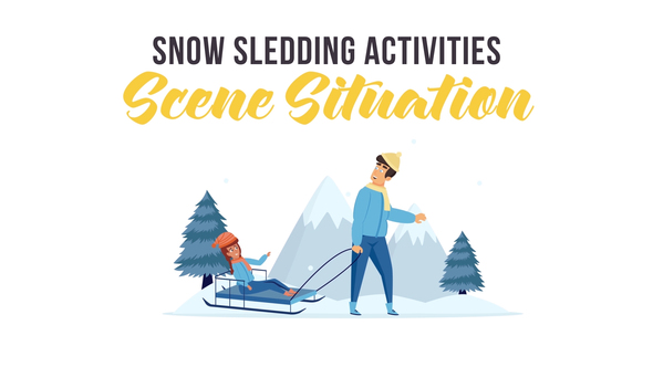 Snow sledding activities - VideoHive 29247011