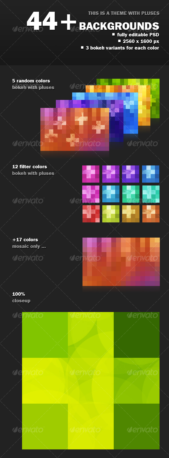 44+ MOSAIC BOKEH WITH PLUSES - Abstract Backgrounds
