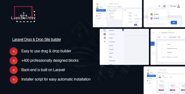 LaraBuilder – Drag&Drop site builder and CMS