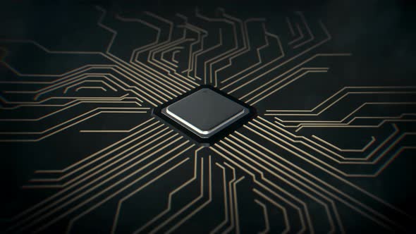 Seamless Loop of a Computer Motherboard and CPU Rotating, Stock Footage