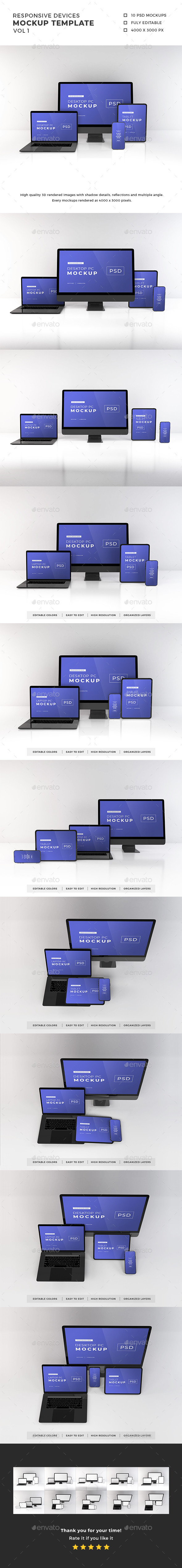 Responsive Devices Mockup Template Vol 1