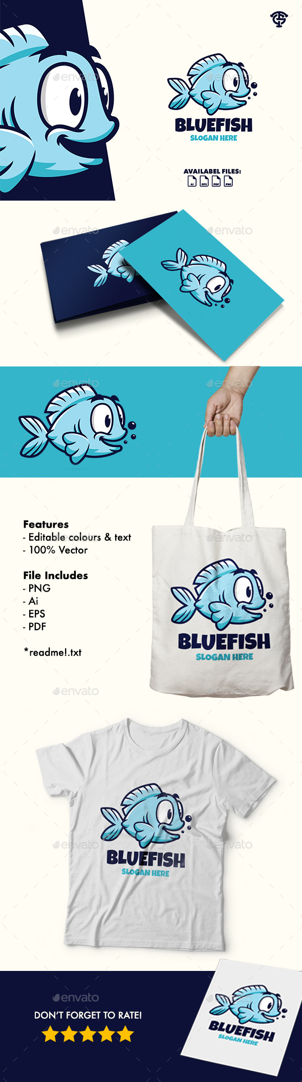 [DOWNLOAD]Bluefish - Logo Mascot