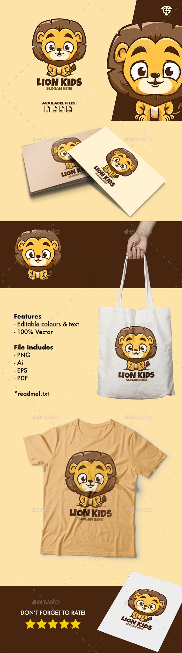Lion Kids - Logo Mascot