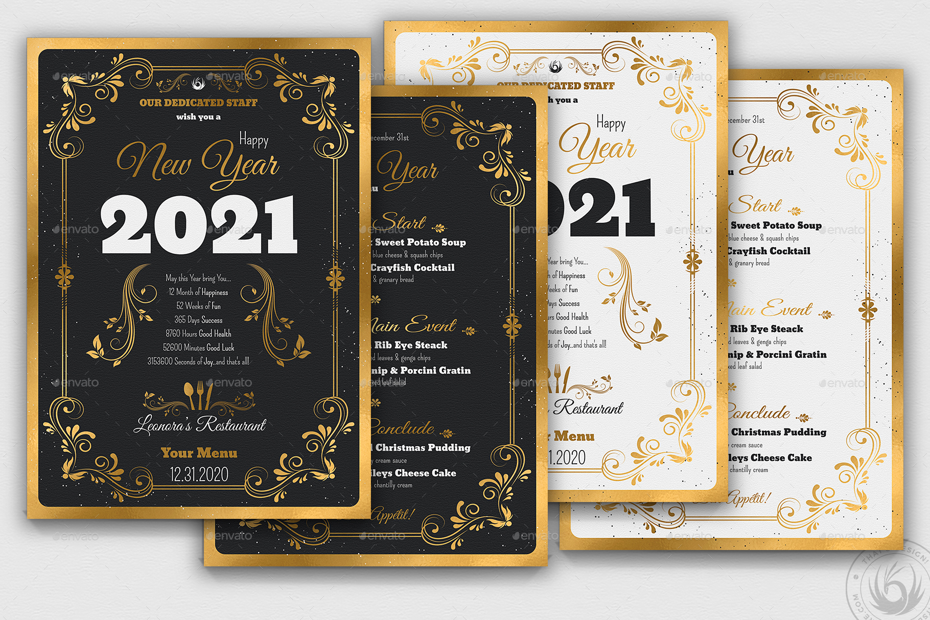 New Year Menu Template by lou606 | GraphicRiver